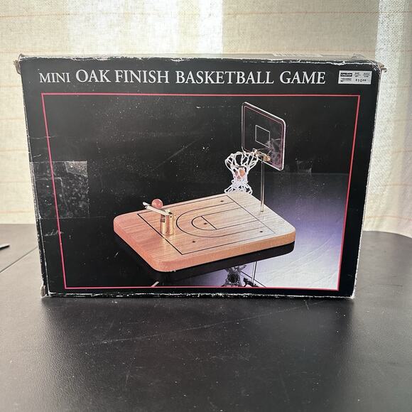 The Executive Basketball Game For Desk In Box Vintage Wood & Brass - Picture 1 of 4